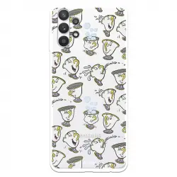 Funda Oficial de Disney Chip Potts Siluetas La Bella y la Bestia para Samsung Galaxy A32 5G