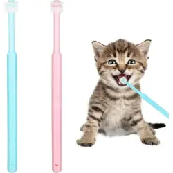 HausPets Juego 2 cepillos dientes perros gatos, silicona suave, mango 360° - Artículo 1