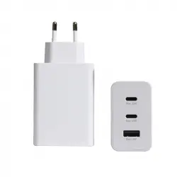 Klack Cargador de 2 Puertos USB-C + 1 Puerto USB-A 65W Blanco