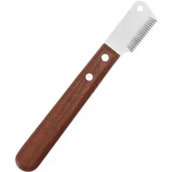 Pawffee Cuchillo recortador para perros y gatos - Peine aseo mango madera - 1 pieza