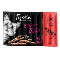 Tigeria Sticks 10 x 5 g snacks para gatos - Vacuno e hígado