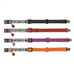 Trixie Collar Gato con Portadirecciones, Reflectante, Nylon