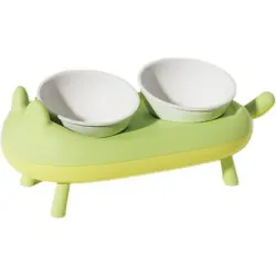 UAMLY cuenco doble elevado para gatos - Verde