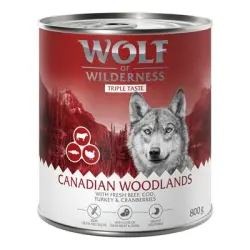 Wolf of Wilderness The Taste Of 6 x 800 g - The Taste Of Canada, con vacuno, bacalao y pavo