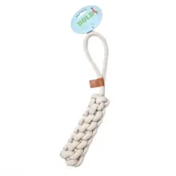 Bold Cuerda Trenzada con Asa de Algodón Natural  para Perros, 22 cm