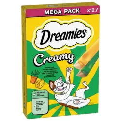 Dreamies Creamy Snacks snacks cremosos para gatos - Menta para gatos y queso (84 x 10 g) - Pack Ahorro