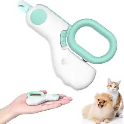 FurryFusion Cortaúñas para perros y gatos con luces LED - Azul