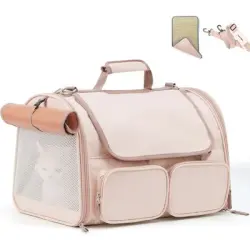 HausPets Bolsa Transporte Gato 44x30x29cm, 4 Ventanas Malla, Viaje Aéreo - 44x30x29cm