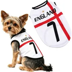 HausPets Camiseta de fútbol para perros - Inglaterra - Inglaterra-M
