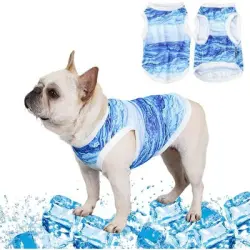 HausPets Chaleco refrescante para perros - Azul, microfibra, talla S - Azul