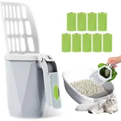 HausPets Pala plegable 2 en 1 para arena de gatos con bolsas - Artículo 1