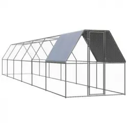 Jaula Gallinero De Acero Galvanizado 2x12x2 M Vidaxl