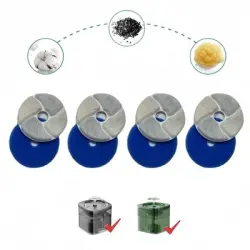 MCBOSON Dispensador de agua para mascotas de 2 litros - Elemento filtrante de 4 piezas