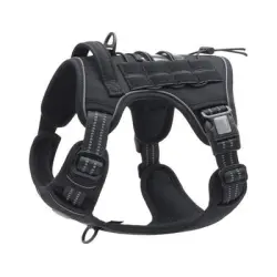 Pawffee Arnés táctico negro talla L para perros, reflectante, antitirones - 1 pieza