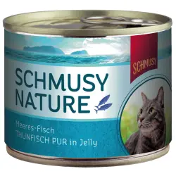 Schmusy Nature con pescado en latas 12 x 185 g - Atún puro