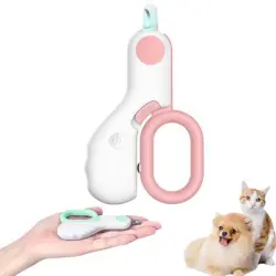 FurryFusion Cortaúñas para perros y gatos con luces LED - Rosa