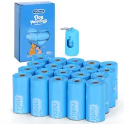 Nobleza Bolsas Caca Perro Pack de Bolsas para Excrementos de Perros con Dispensador Portátil, Antifugas y Ultrarresistentes, Núcleo de Papel Ecológico - 300