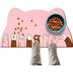 UAMLY Alfombrilla para comederos y bebederos de gato (C) - Rosa 40*60cm