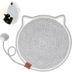 UAMLY Alfombrilla rascadora para gatos con pelota de juguete - Negro