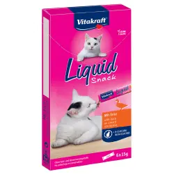Vitakraft Cat snack líquido con pato y ß-glucanos para gatos - 6 x 15 g