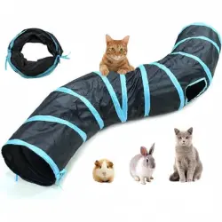 ZooVenture Túnel de juguete para gatos, conejos, cachorros y cobayas - 2 carriles