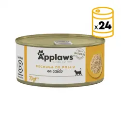 Applaws Comida Húmeda para Gatos en Caldo con Pollo, 24x70 gr