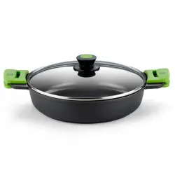 BRA Prior Cacerola Baja Aluminio Fundido con Tapa 32cm