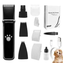 FurryFusion Kit de aseo para perros - Negro