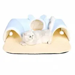 FurryFusion Túnel de felpa para cama de gato - S