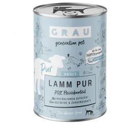 GRAU 6 x 400 g comida húmeda para perros - Cordero puro con aceite de linaza