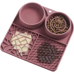 HausPets Alfombrilla de silicona 2 en 1 con ventosa para lamer - 1 artículo