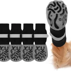 MCBOSON Juego 2 calcetines antideslizantes ajustables perros/gatos, talla L - 1 artículo