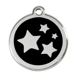 Placa identificativa Acero Inoxidable Esmalte Estrella Negro para perros