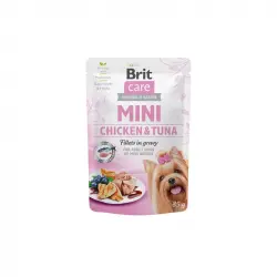 Brit care mini filetes pollo y atun en salsa latas para gato, Unidades 24 x 85 Gr