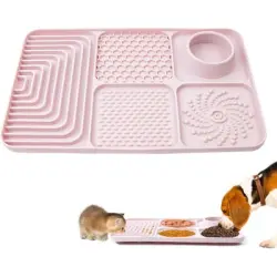 HausPets Alfombra rosa para lamer, zonas de alimentación lenta - 1 artículo