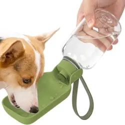 HausPets Botella de agua a prueba de fugas de 550 ml para perros y gatos - Verde