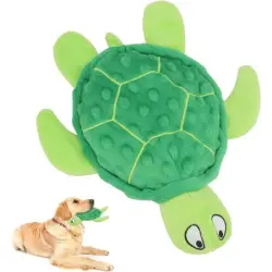 MCBOSON Peluche para perros - Tortuga, con sonido - Verde