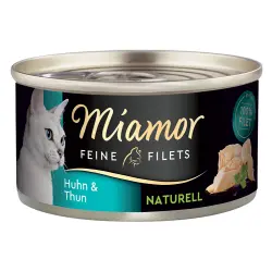 Miamor Filetes Finos Naturelle 24 x 80 g - Pack Ahorro - Pollo y atún