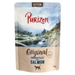 Purizon Kitten 70 g - sin cereales - Filete de pollo con salmón (24 x 70 g)