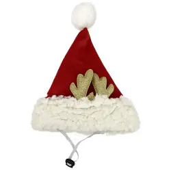 Bubimex Diadema con Sombrero de Papá Noel para Perros y Gatos - Mediano
