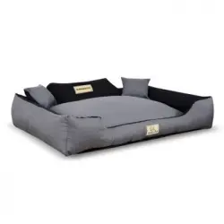 Cama Para Perro O Gato Kingdog 115x95 Cm Color Gris/negro