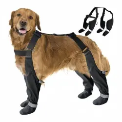 FurryFusion Botas de lluvia para perros con correas reflectantes - S