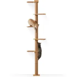 HausPets Árbol Gato Pared 205cm, Giratorio 360°, Altura Ajustable, Yute - 205cm