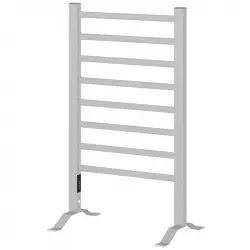 Homcom Toallero Eléctrico De Pared O Suelo 150 w De Aleación De Aluminio Plata