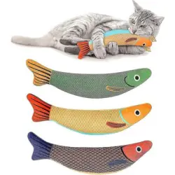 MCBOSON  para gatos de 3 piezas con hierba gatera - Tres peces