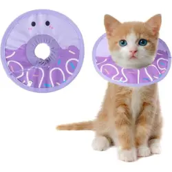 Qinhul collar de recuperación para gatos - XS, violeta