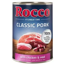 Rocco Classic Pork 12 x 400 g - Pack Ahorro - Cerdo con pollo y ternera