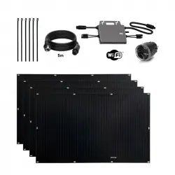Tornasol Flex Full Black 400W Kit Solar Autoinstalable X2 Paneles Ultraligeros Y Flexibles para Balcón