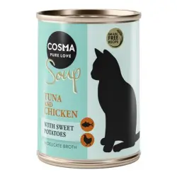 Cosma Soup sopa para gatos 6 x 100 g - Atún y pollo con boniato