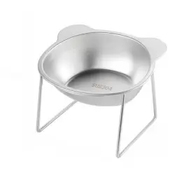 FurryFusion Bol de acero inoxidable 304 antivuelco con soporte elevador - Artículo 1